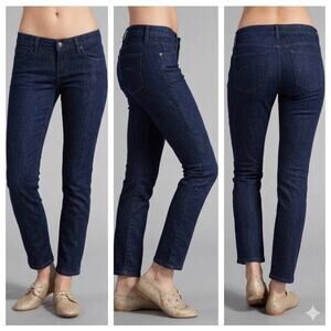 James Jeans Ritchie Dry Aged Denim Straight Leg Jeans Ankle Dark Wash Size 28